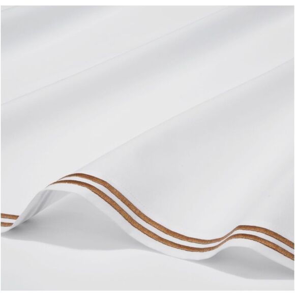 COPY - HUDSON PARK COLLECTION Italian Percale King Flat Sheet Color:white/Champ… - Picture 3 of 7